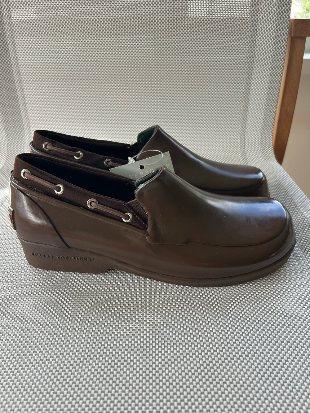 Sperry Top-Sider Waterproof Rain Loafers Chocolate Brown Slip On Shoes Size 8